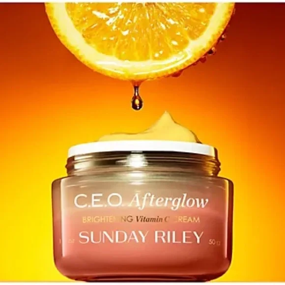 🧡🍊 NWT Sunday Riley C.E.O. Afterglow Brightening Vitamin C Gel Cream w/Bonus🍊🧡 - Picture 3 of 7